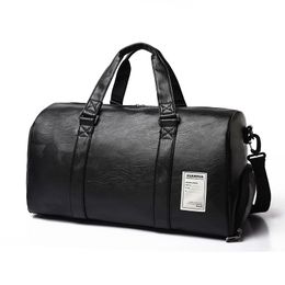 Sport Bags Leather Gym Bag Big Men Training Tas for Shoes Lady Fitness Yoga Travel Luggage Shoulder Black Sac De Sport Q0705