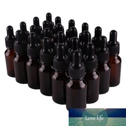 24pcs 15ml New Empty Amber Glass Dropper Bottle with Pipptte for essential oils aromatherapy liquid