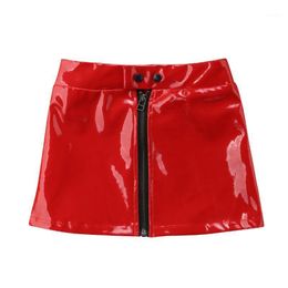 Skirts Emmababy Toddler Kids Baby Girls Sequins Leather Zipper Mini Skirt Outfits Clothes Summer