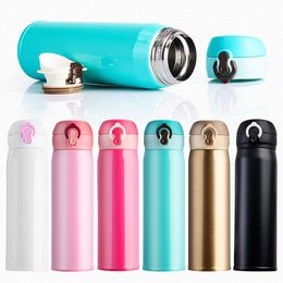 500ml Thermal Bottle Thermoses For Tea Vacuum Flask Thermoses Stainless Steel Straight Cup Thermoses Mug Women Mini Thermocup 201029