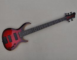 Factory Custom 5 Strings Electric Bass Guitar with Neck-thru-body,2 Pickups,Can be customized