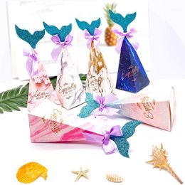 tail boxes UK - Candy Boxes Gradient Color Marble Tail Bow-Knot Gifts Box Kids Favors Wedding Theme Gift Bags Wrapping Supplies1 Wrap