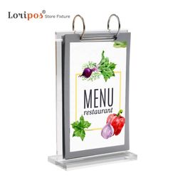 Acrylic Double-sided Page Labeling & Tagging Supplies Display Drinks Menu Table Album Desk Sign Restaurant Hotel Label Holder Photo Stand