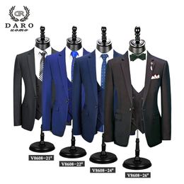 New Men's Fashion Boutique Plaid Wedding Dress Suit Three-piece Male Formal Business Casual Suits DR8608 201105