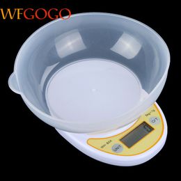 5KG/1g LCD Display Electronic Kitchen Scale Portable Digital Scale Kitchen Food Diet Postal Scale Weight Tool Balance with Bowl Y200328