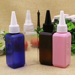 50pcs 50ml Empty Coloured Cosmetic Lotion Plastic Bottles With Twist Top Cap E Liquid Packaging Container Shampoo