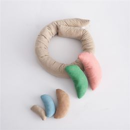 New!Baby Photo Shoot Wheat Donut Posing Props 6 PCS/Set Baby Pillows Ring Newborn Photography Props Basket Filler LJ201014