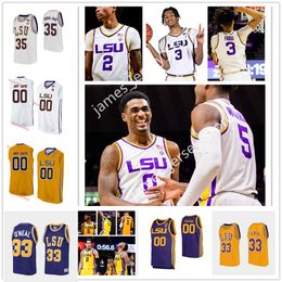 2022 NCAA Custom LSU Tigers Stitched College Basketball Jersey 6 Tristan Payton 20 Greg McCrae 24 Bentavious Thompson 15 Aundre Hyatt 1 Ja'Vonte Smart 4 Skylar Mays