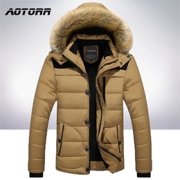 Thick Fleece Cotton Parkas Men Winter Windbreak Warm Zipper Hooded Bomber Jacket Mens Thermal Snow Windproof Parka Male Clothing 201201