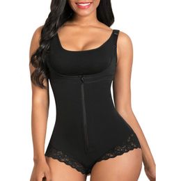 Original Aveibee Shapewear For Women Tummy Control Shapers Fajas Colombianas Body Shaper Zipper Open Bust Bodysuit