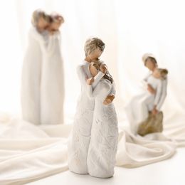 American Style People Model Home Decoration Modern Couples Figurines Room Decor Family Boy And Girl Birthday Mother's Day Gifts T200703