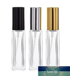 1000pcs/lot 4ml 8ml mini glass perfume bottles Travel Spray Atomizer Empty perfume bottle With Black Gold Silver Spray cap SN1249