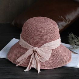 Hot Sale-Lafite straw hat female summer sun visor Korean version of the personality retro sun hat collapsible fisherman wild tide