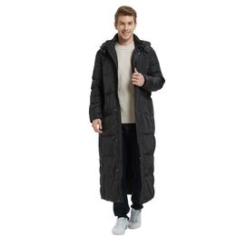 Mans Extra Long Down Coat Winter Jackets Hoodies Down Parkas Thickening Warm Snow Jackets Casual Tops Outerwear Overcoat Plus Size 5XL 4XL L