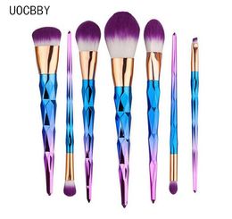 7pcs Makeup Brushes Set Diamond gold handle Cosmetic Foundation Eyshadow Blusher Powder Blending Brush beauty tools kits 50sets