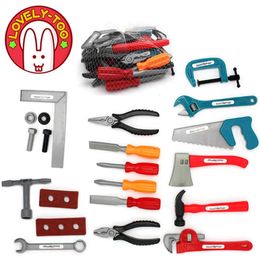 28PCS Boys Toy Kids Tools Set Repair Drill Screwdriver Axe Carpentry Play Garden Game Pretend Play For Children Educational Gifts LJ201007