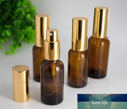 Hot Selling USA 30ml 50ml Brown Perfume Glass Spray Bottle Cosmetic Amber Essential Oil Refillable Spray Perfume Bottles Black Gold Cap