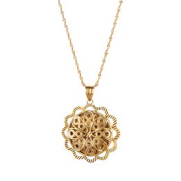 Ethiopian Pendants Necklaces For Women Gold Flower Necklace Girl African Charms Jewellery Holiday gift