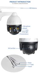 FreeShipping 2MP Tuya PTZ IP Camera Wifi Mini Speed Dome Camera Outdoor Waterproof Home security camera Metal Material Night Vision