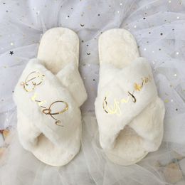 Custom Bride slippers Bridesmaid Maid of Honour sister mother of bride Birthday gift for wedding proposal party girlfriend 1pairs 1027