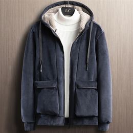 2021 Brand Winter Thick Warm Fleece Jacket Men Hooded Windbreaker Outfits Soft Velvet Thermal Coats Big Size 6XL 7XL 8XL 220212