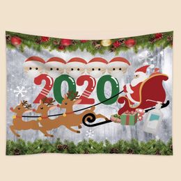 Personalised Quarantine Family Christmas Ornaments Background Cloth Bedroom Living Room Hanging Cloth Tapestry For Home Decoration 2020
