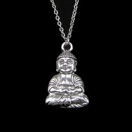 Fashion 39*23mm Meditate Buddha Pendant Necklace Link Chain For Female Choker Necklace Creative Jewellery party Gift