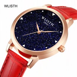 Simple Casual Men's Watches Fashion Elegant Ladies Watch Starry Wristwatch Female 2021 Luxury Waterproof Red Clock Hour Gifts