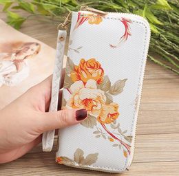 3pcs Wallet Women PU Floral Prints Zipper Multifunctional Credit Card Holder Long Wallet