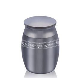 30x40mm 5 Colour Aluminium Alloy Pendant Cremation Ashes Urn for Pet/Human Engraved With Flowers Memorial Ash Urn Funeral Jar