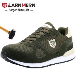 LARNMERN Mens Steel Toe Work Safety For Men Lightweight Breathable Anti-smashing Non-slip Reflective Protective Shoes Y200915