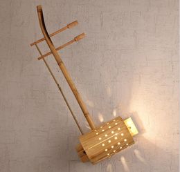 Restaurant Bar Retro Wall Lamps Bamboo Woven Wooden Wall Lights Japanese Style Wall Deco Lamps E27 Bulb Bedroom Light Fixtures