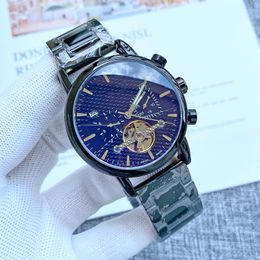 2021 New luxury mens watches Large flywheel Five stitches work automatic Mechanical watch designer high quality Top brand Steel strap Fashion Gift style two