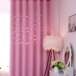 Curtain & Drapes Thermal Insulating Curtains Modern Blackout Star Shape Double Layer Cloth For Bedroom Living Room Window1