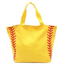 Foldable Shopping Bag Printed Portable Handbags Baseball Tote Softball Basketball Football Volleyball Canvas Bags 8 Style GGB2241