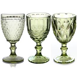 portsble wine glass drinking glasses 3pcs / lot wedding party wine cup glassware water glasses for drinking christmas 300ml 10oz LJ200821