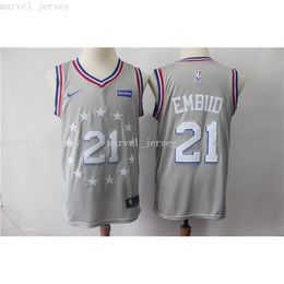 Stitched custom 21 Enbid Grey Jersey women youth mens basketball jerseys XS-6XL NCAA