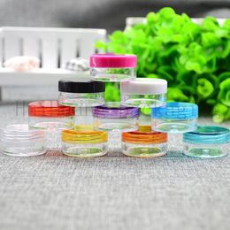 200pc 3g 5g transparent small round cream bottle jars pot container empty cosmetic plastic sample for nail art storage