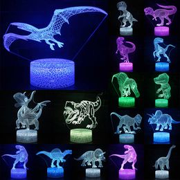 -3D-LED-Nachtlicht-Lampe Dinosaurier-Serie 16color 3D-Nachtlicht Fernbedienung Tischlampen Spielzeug-Geschenk für Kind-Hauptdekoration D23