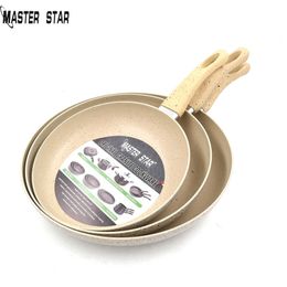 Master Star New Granite Coating Fry Pan Set Marble Coating Frying Pan Non-stick Fire Use Cooker 20/24/28 Pan Set 201223