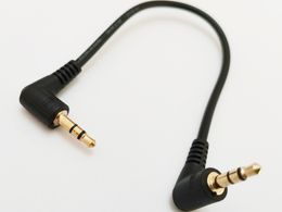 Audio Cables, Dual 90 Degree Right Angled 3.5mm 4-Poles Audio-Male to 3 Poles Male Extension Cable About 15CM/10PCS