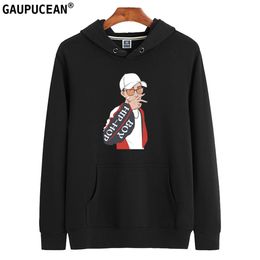 Fashion-Quality 85.4% Cotton 14.6% Polyester Terry Anti-pilling Man Hoodie Hip Hop Fashion Black Casual Long Sleeve Men Hooded Sweatshirt