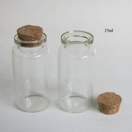 360 x 25ml Clear Empty Glass Bottle with Cork 25cc Stopper Jar Used for Storage Craft Containers