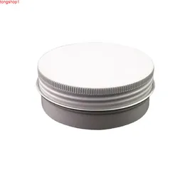 60ml White Cream Jar Empty Makeup Accessory Moisturizing Milk Tin Can Box Metal Aluminum Sunscreen Pots Refillable Travel 50pcsgood quantity