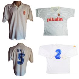 1994 1995 real zaragoza retro soccer jersey 94 95 Poyet PARDEZA Nayim HIGUERA vintage classic football shirt