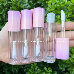 CAIYA 5ml plastic refillable bottles empty gradient pink clear lip gloss tubes containers