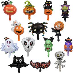 Halloween Pumpkin Ghost Witch Balloons Foil Aluminium Halloween Decorations Spider Foil Balloons Inflatable Toys Bat Halloween Party Supplies