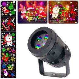 Christmas Projector Lamp 20 Patterns Laser LED Stage Lights Projection Light Xmas Decoration Lamp for Home Holiday Garden Party 201203