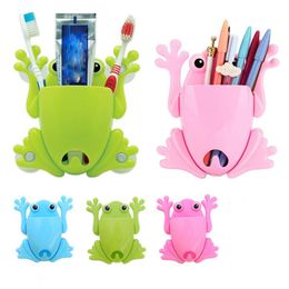Lovely Cartoon Cute Frog Toothbrush Holder Stick Paste Organiser Bathroom Set Accessories Products