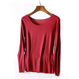 Talla grande Tallas Casuales T Shirts Color sólido Manga larga Cuello redondo Camisa corta Ropa de mujer Ropa Americana BTL069-1